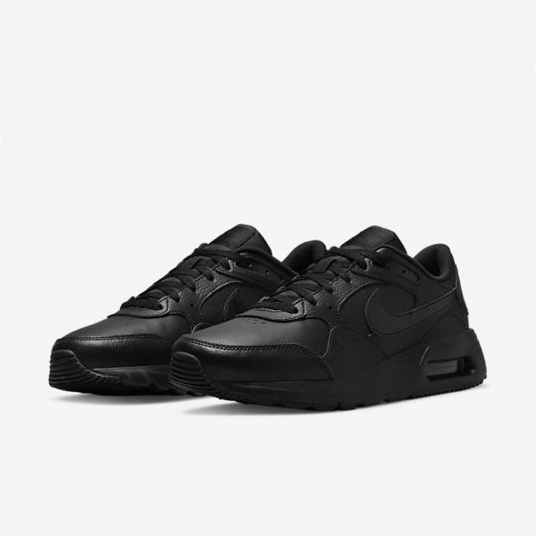 Men's Nike Air Max SC Leather Trainers Black | NK549JAS