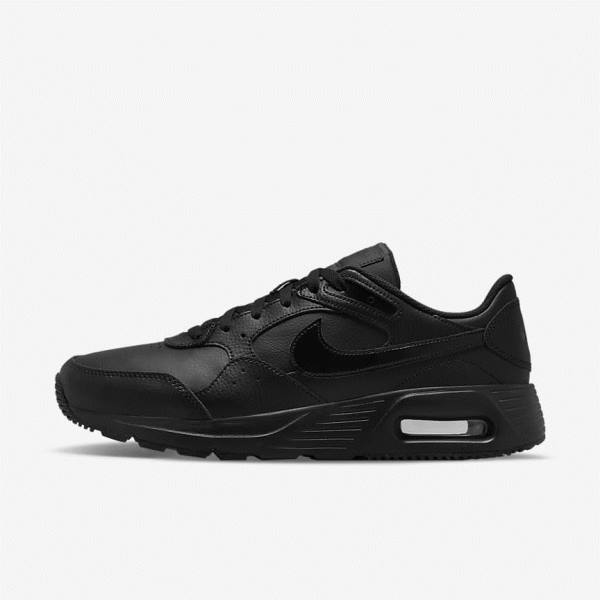 Men\'s Nike Air Max SC Leather Trainers Black | NK549JAS