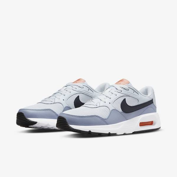 Men's Nike Air Max SC Trainers Platinum / White / Black | NK642AVN