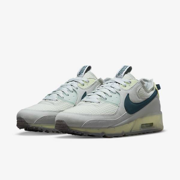 Men's Nike Air Max Terrascape 90 Trainers Grey / Light Green / Dark Turquoise Green | NK856DSV