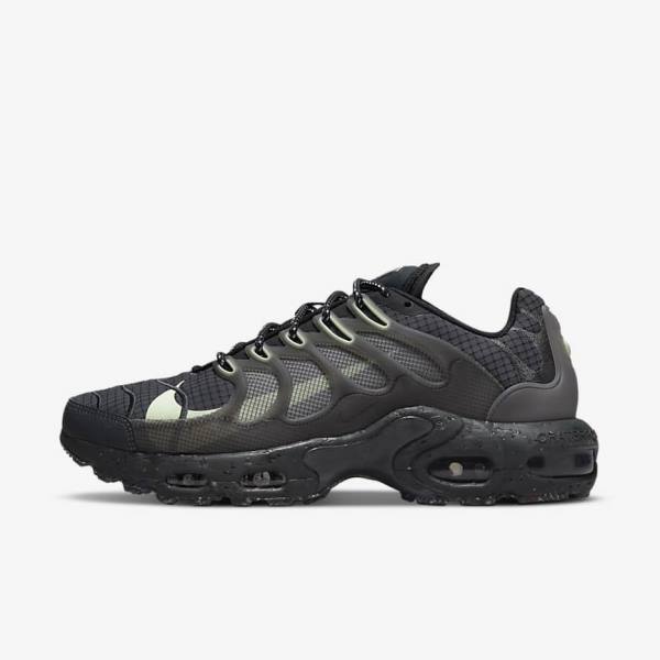 Men\'s Nike Air Max Terrascape Plus Trainers Black / Dark Grey / Light Green | NK127ICS