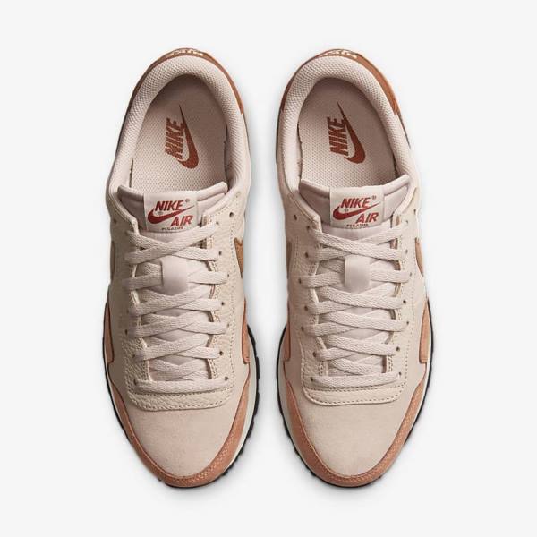 Men's Nike Air Pegasus 83 PRM Trainers Khaki Grey / Khaki Rose / Light Brown / Red | NK702UDE