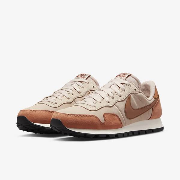 Men's Nike Air Pegasus 83 PRM Trainers Khaki Grey / Khaki Rose / Light Brown / Red | NK702UDE