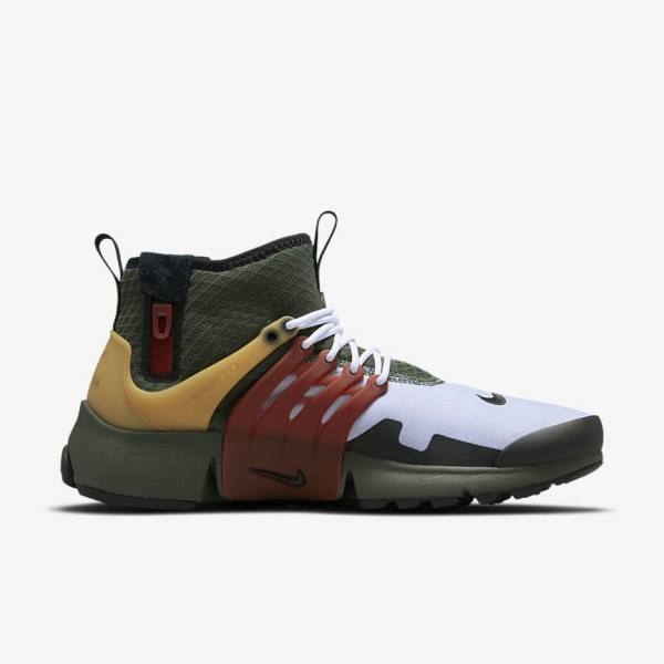 Men's Nike Air Presto Mid Utility Trainers Dark Grey Green / Black | NK095SFB