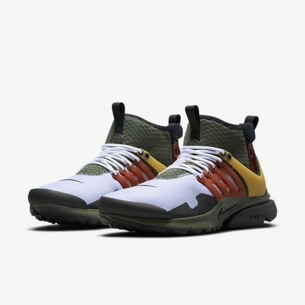 Men's Nike Air Presto Mid Utility Trainers Dark Grey Green / Black | NK095SFB