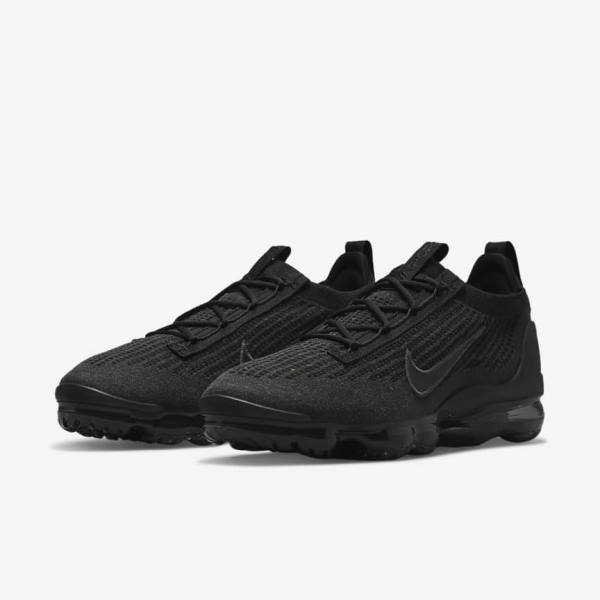 Men's Nike Air VaporMax 2021 FK Trainers Black / Dark Grey | NK791VAF