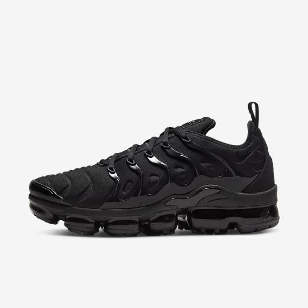 Men\'s Nike Air VaporMax Plus Trainers Black / Dark Grey | NK456FDX