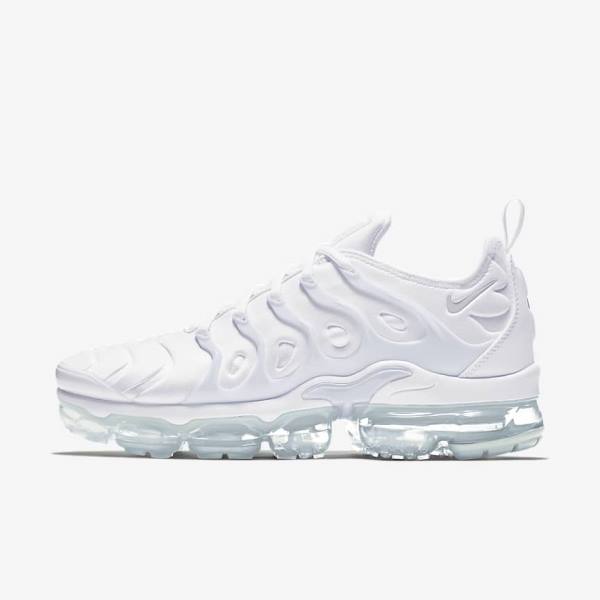 Men\'s Nike Air VaporMax Plus Trainers White / Platinum / White | NK871GUV