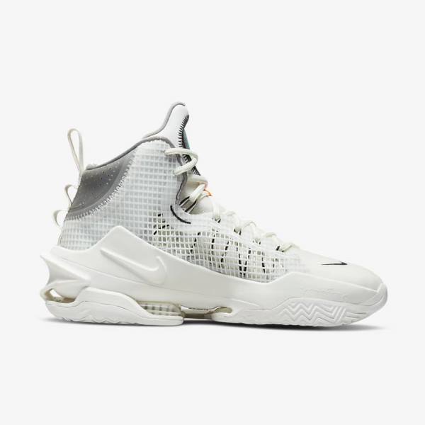 Men's Nike Air Zoom G.T. Jump Basketball Shoes White / Black / White | NK403YGO