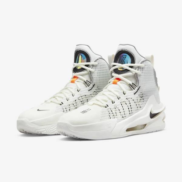 Men's Nike Air Zoom G.T. Jump Basketball Shoes White / Black / White | NK403YGO