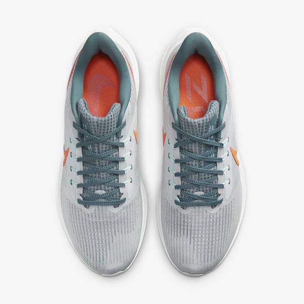 Men's Nike Air Zoom Pegasus 39 Road Running Shoes Platinum / Orange | NK859XFT