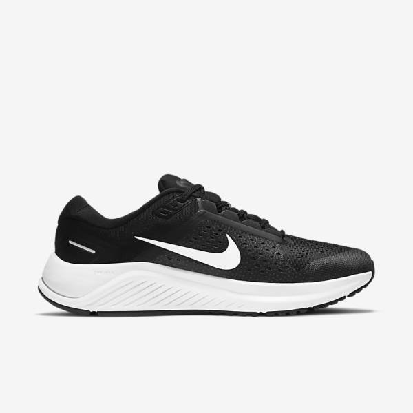 Men's Nike Air Zoom Structure 23 Road Running Shoes Black / Dark Grey / White | NK570UVY