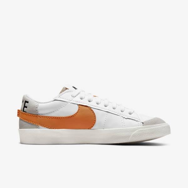 Men's Nike Blazer Low 77 Jumbo Trainers White / Grey / Orange | NK658JTV