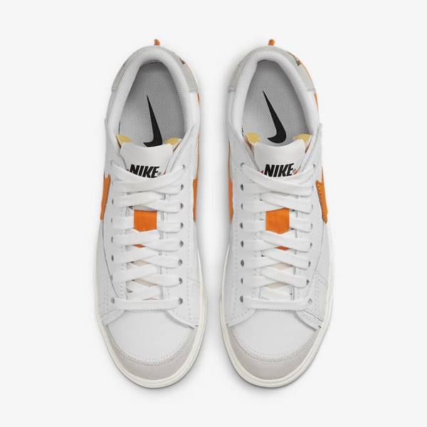 Men's Nike Blazer Low 77 Jumbo Trainers White / Grey / Orange | NK658JTV