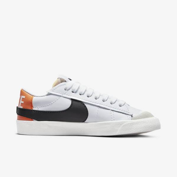 Men's Nike Blazer Low 77 Jumbo Trainers White / Orange / Black | NK716XRP