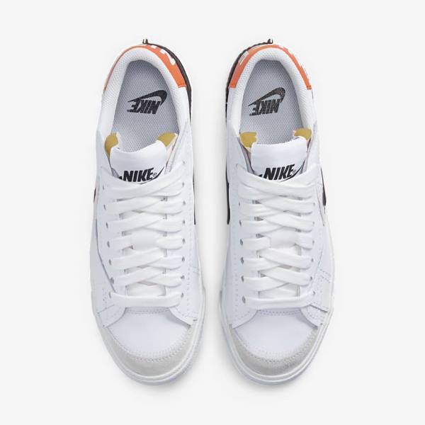 Men's Nike Blazer Low 77 Jumbo Trainers White / Orange / Black | NK716XRP