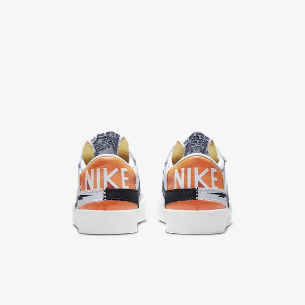 Men's Nike Blazer Low 77 Jumbo Trainers White / Orange / Black | NK716XRP