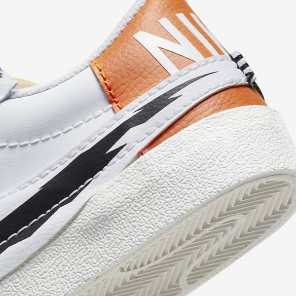 Men's Nike Blazer Low 77 Jumbo Trainers White / Orange / Black | NK716XRP