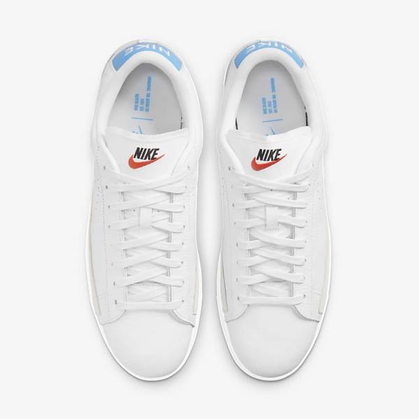 Men's Nike Blazer Low X Trainers White / Light Blue / White | NK391NBA