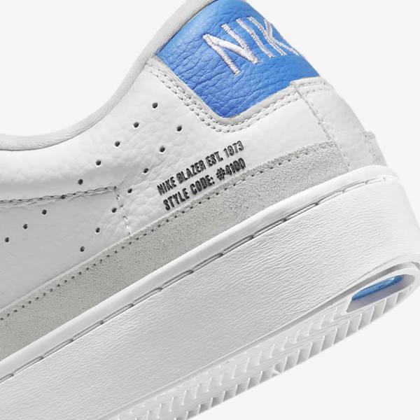 Men's Nike Blazer Low X Trainers White / Light Blue / White | NK391NBA