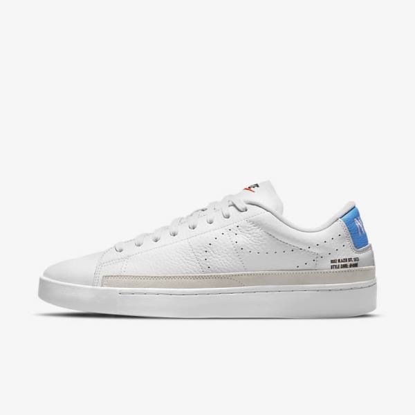 Men\'s Nike Blazer Low X Trainers White / Light Blue / White | NK391NBA