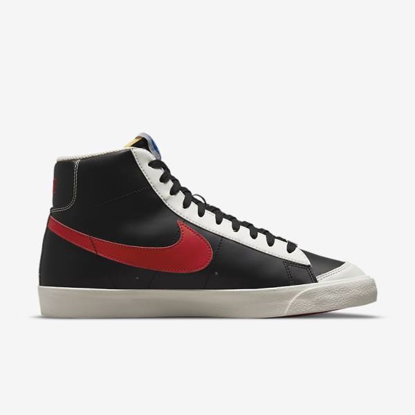 Men's Nike Blazer Mid 77 EMB Trainers Red / Black | NK894AWZ