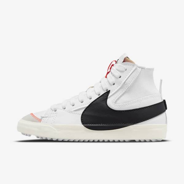 Men\'s Nike Blazer Mid 77 Jumbo Trainers White / Black | NK216ENK