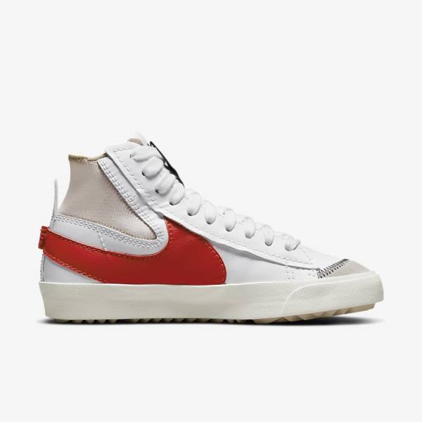 Men's Nike Blazer Mid 77 Jumbo Trainers White / Red | NK708NIH