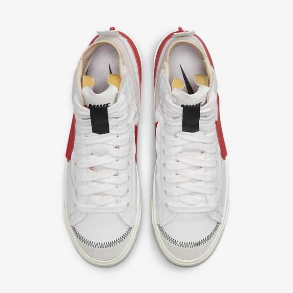 Men's Nike Blazer Mid 77 Jumbo Trainers White / Red | NK708NIH