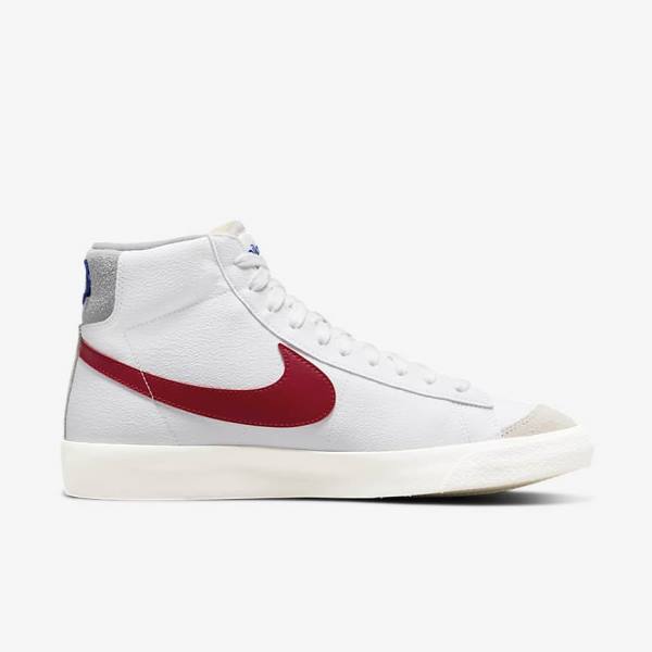 Men's Nike Blazer Mid 77 Trainers White / Light Grey / Red | NK064ZPI