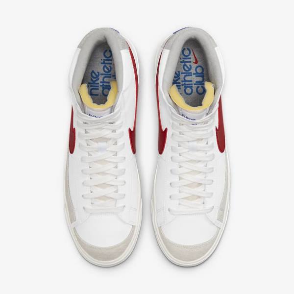 Men's Nike Blazer Mid 77 Trainers White / Light Grey / Red | NK064ZPI