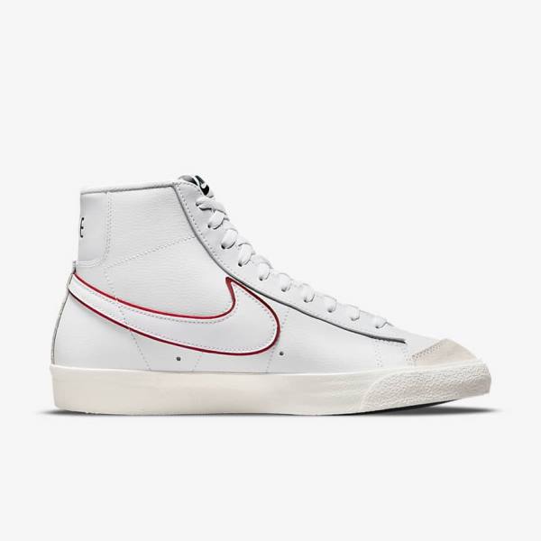 Men's Nike Blazer Mid 77 Trainers White / Green / Metal Silver / Red | NK643QOD