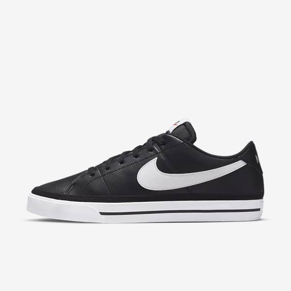 Men\'s Nike Court Legacy Trainers Black / White | NK167RLC