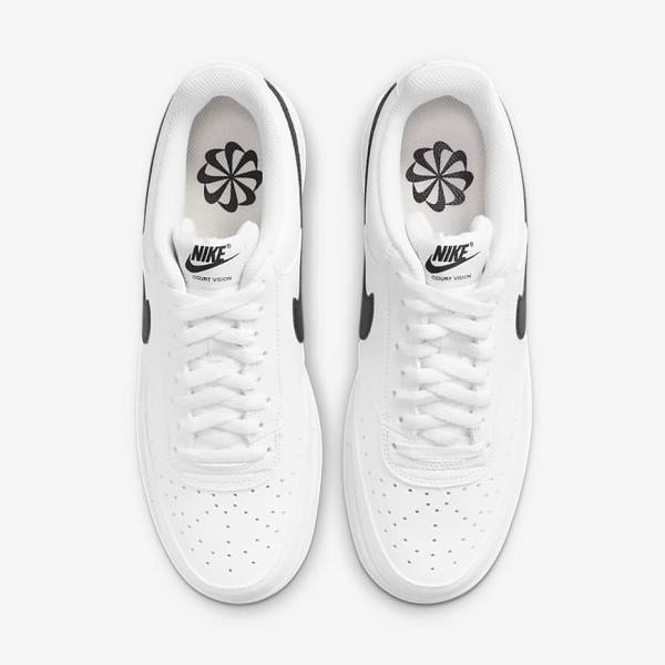 Men's Nike Court Vision Low Next Nature Trainers White / Black | NK086YLD