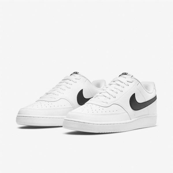 Men's Nike Court Vision Low Next Nature Trainers White / Black | NK086YLD