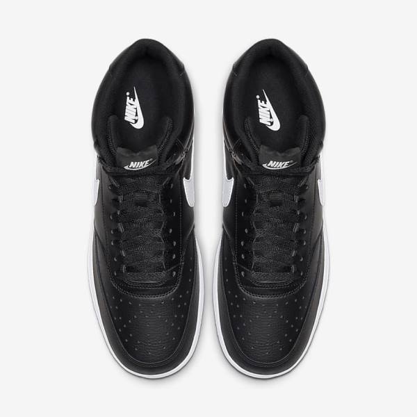 Men's Nike Court Vision Mid Trainers Black / White | NK014DYF