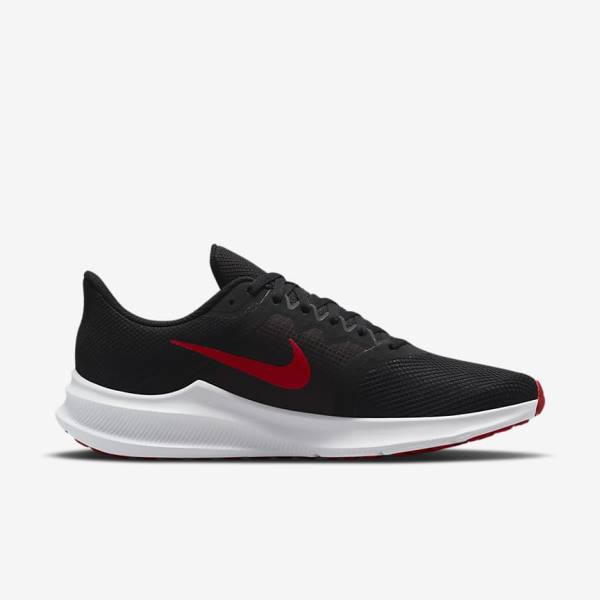 Men's Nike Downshifter 11 Road Running Shoes Black / White / Dark Grey / Red | NK693OBI