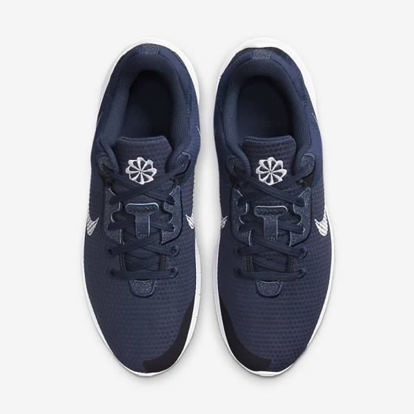 Men's Nike Flex Experience Run 11 Next Nature Road Running Shoes Navy / Dark Obsidian / White | NK935ZYI