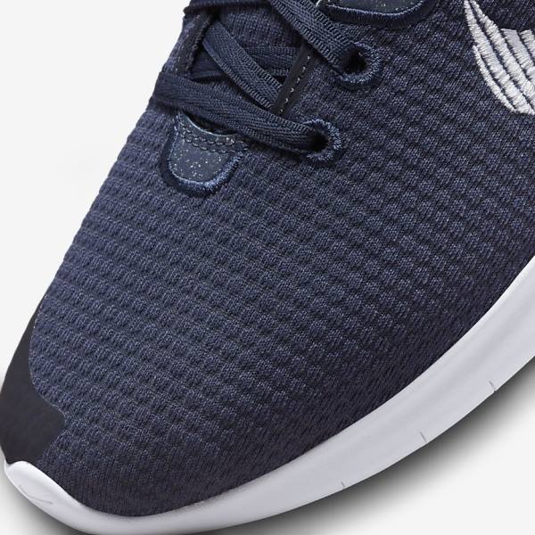 Men's Nike Flex Experience Run 11 Next Nature Road Running Shoes Navy / Dark Obsidian / White | NK935ZYI