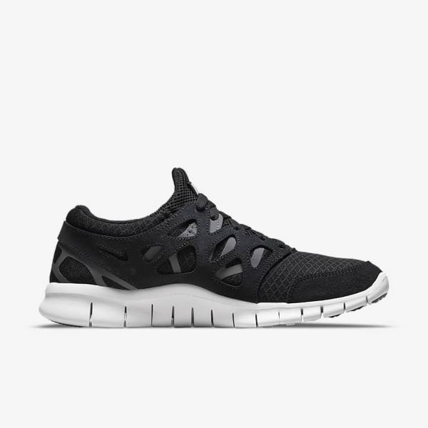 Men's Nike Free Run 2 Trainers Black / Dark Grey / White | NK391PWN