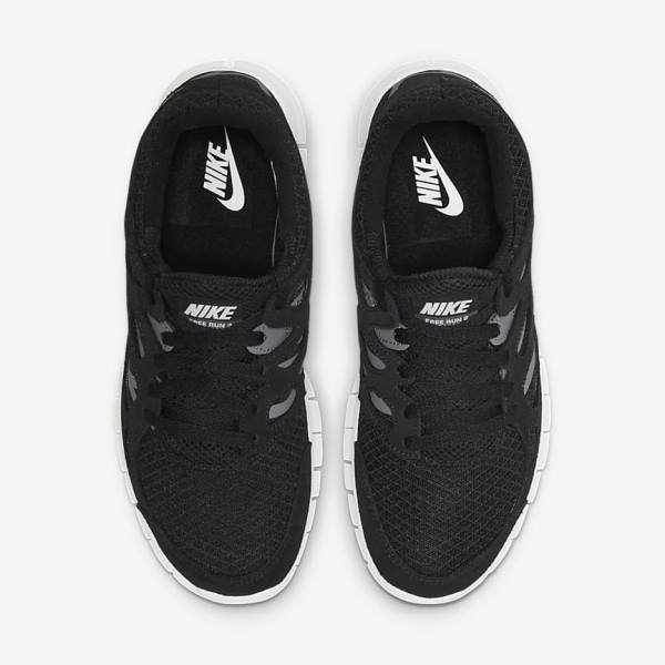 Men's Nike Free Run 2 Trainers Black / Dark Grey / White | NK391PWN