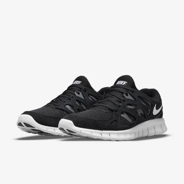 Men's Nike Free Run 2 Trainers Black / Dark Grey / White | NK391PWN