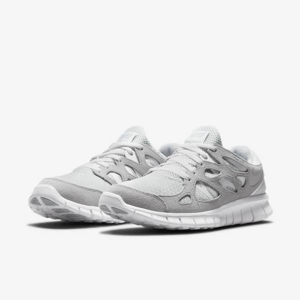 Men's Nike Free Run 2 Trainers Grey / White / Platinum | NK054MWI