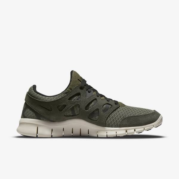 Men's Nike Free Run 2 Trainers Olive / Black | NK892JKI