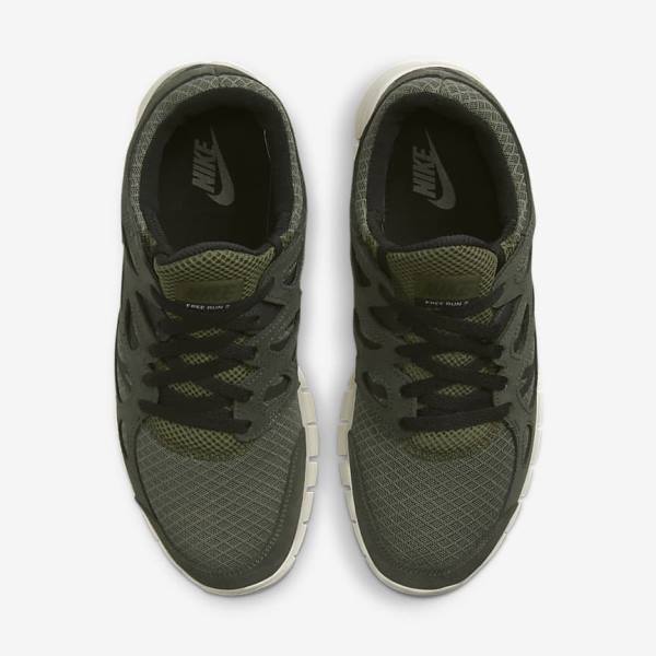 Men's Nike Free Run 2 Trainers Olive / Black | NK892JKI