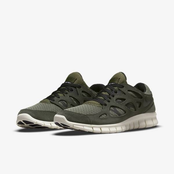 Men's Nike Free Run 2 Trainers Olive / Black | NK892JKI