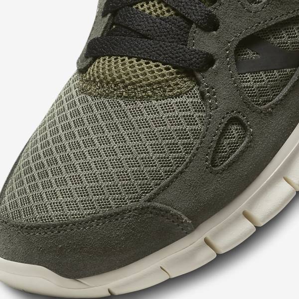 Men's Nike Free Run 2 Trainers Olive / Black | NK892JKI