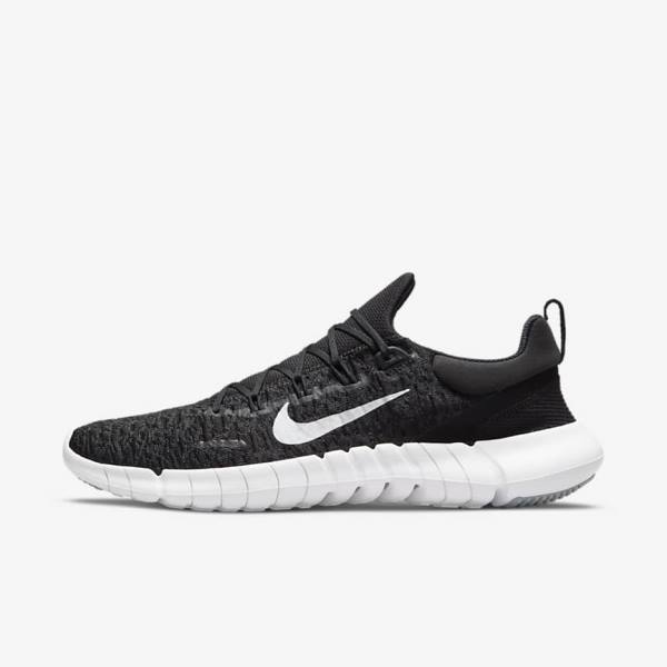 Men\'s Nike Free Run 5.0 Road Running Shoes Black | NK029PDE