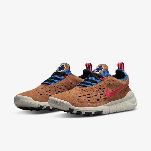 Men's Nike Free Run Trail Trainers Blue / Light Cream / Red | NK941OWY