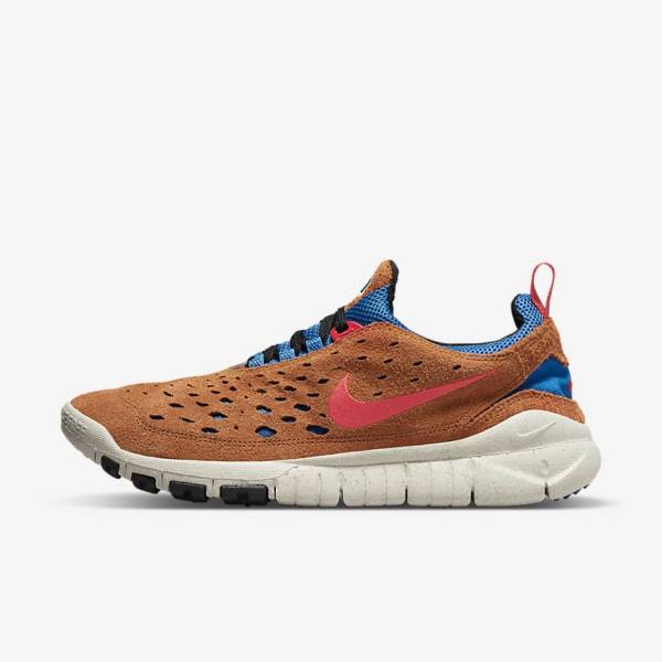 Men\'s Nike Free Run Trail Trainers Blue / Light Cream / Red | NK941OWY